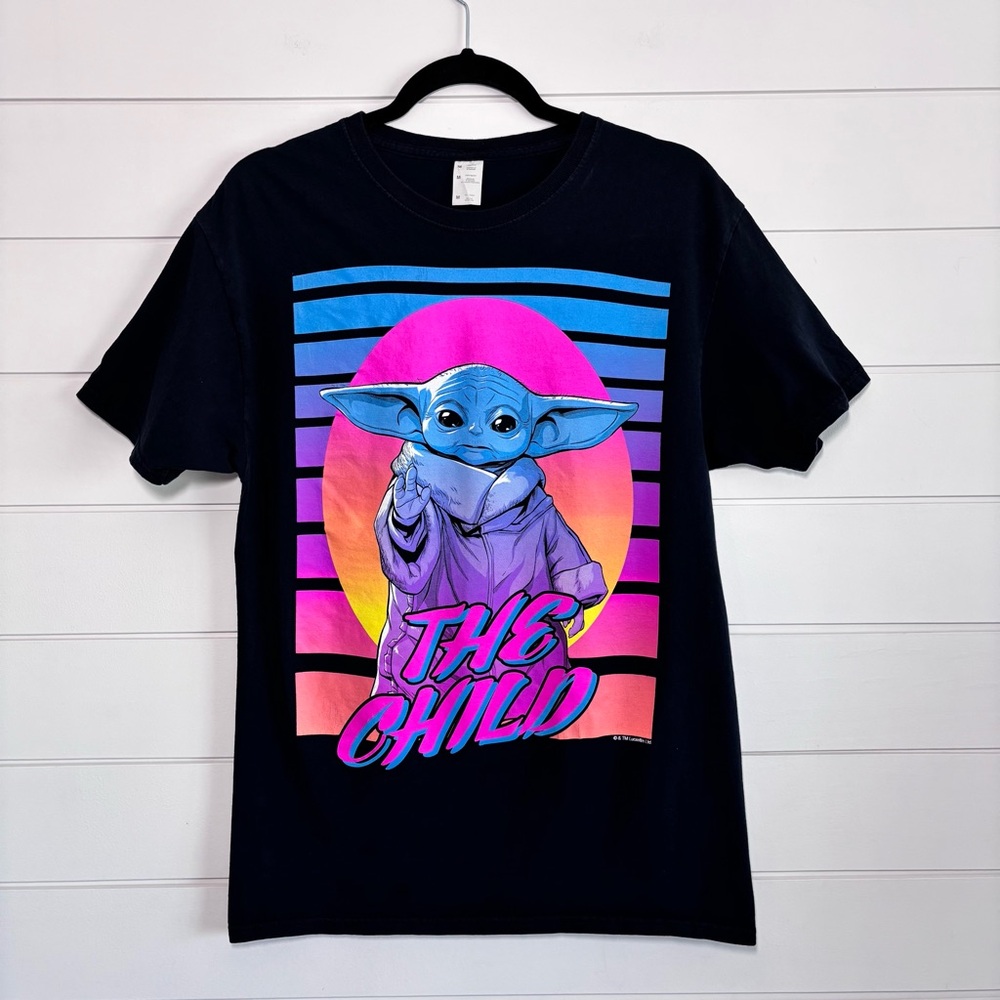 STAR‎ WARS THE CHILD BABY YODA  BLACK T-SHIRT SIZE M  Unisex